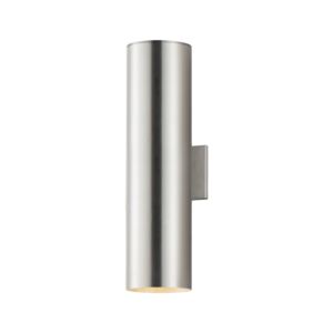 Outpost 2-Light LED Outdoor Wall Sconce in Brushed Aluminum