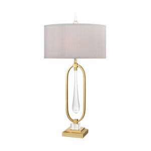 Spring Loaded 1-Light Table Lamp in Gold Leaf