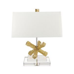 Jackson Square 1-Light Table Lamp in Distressed Gold body
