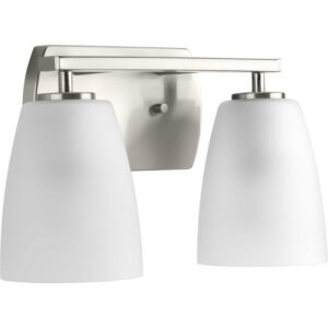 Leap 2-Light Bathroom Vanity Light in Brushed Nickel