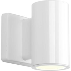 3In Cylinders 1-Light LED Wall Lantern in White