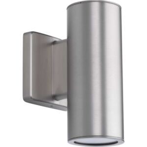 3In Cylinders 2-Light LED Wall Lantern in Satin Nickel