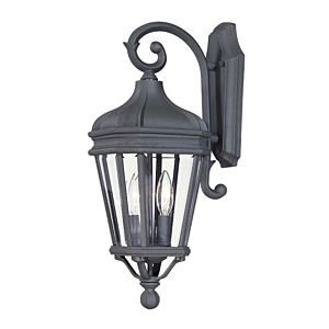The Great Outdoors Harrison 2 Light 21 Inch Outdoor Wall Light in Black