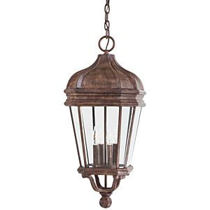 The Great Outdoors Harrison 4 Light 29 Inch Outdoor Hanging Light in Vintage Rust