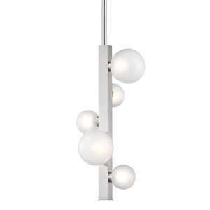 Hudson Valley Mini Hinsdale 5 Light 20 Inch Pendant Light in Polished Nickel
