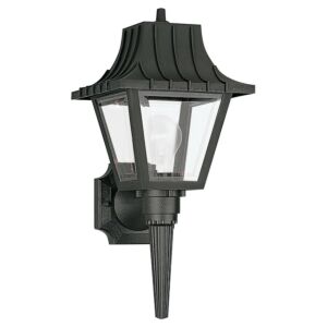 Polycarbonate Outdoor 1-Light Outdoor Wall Lantern in Black