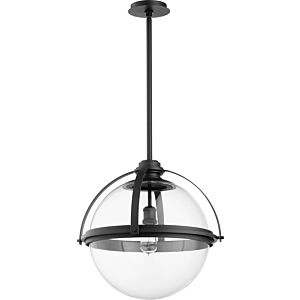 Quorum Transitional 20 Inch Globe Pendant Light in Noir