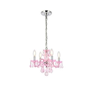 Rococo 4-Light Pendant in Pink