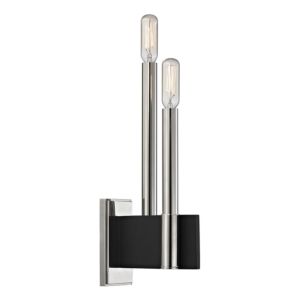 Hudson Valley Abrams 2 Light 13 Inch Wall Sconce in Polished Nickel