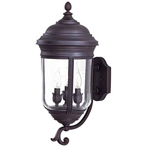 The Great Outdoors Amherst 3 Light 22 Inch Outdoor Wall Light in Roman Bronze