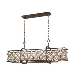 Armand 8-Light Linear Chandelier in Weathered Bronze