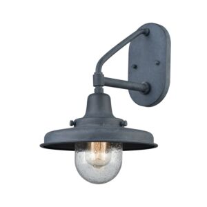Vinton Station 1-Light Outdoor Wall Sconce in Aged Zinc