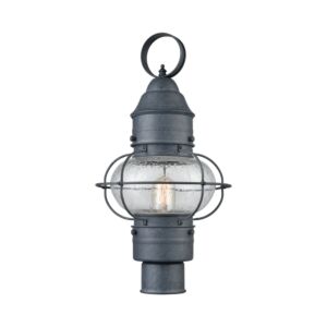 Onion 1-Light Outdoor Post Mount in Aged Zinc