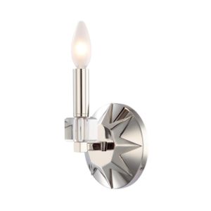 Crystorama Carson 8 Inch Wall Sconce in Polished Nickel with Crystal Cubes Crystals