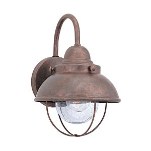 Sea Gull Sebring 11 Inch Outdoor Wall Light in Weathered Copper