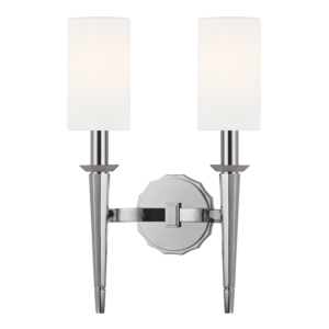 Hudson Valley Tioga 2 Light 17 Inch Wall Sconce in Polished Chrome