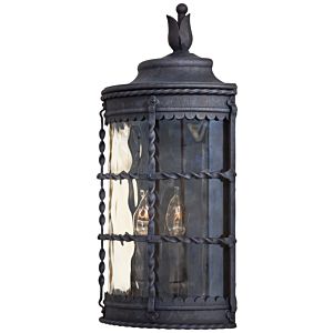 The Great Outdoors Mallorca 2 Light 20 Inch Outdoor Wall Light in Spanish Iron