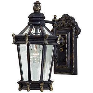 The Great Outdoors Stratford Hall 15 Inch Outdoor Wall Light in Heritage with Gold Highlights