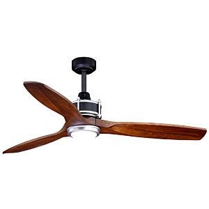 Curtiss 1-Light 52" Outdoor Ceiling Fan in Matte Black and Brushed Silver
