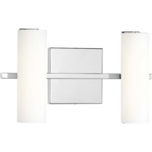 Colonnade LED 2-Light LED Bathroom Vanity Light in Polished Chrome