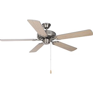 Maxim Transitional  52 Inch Indoor Ceiling Fan in Satin Nickel and Silver and Maple