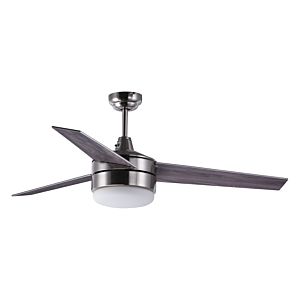  Transitional 52" Indoor Ceiling Fan in Satin Nickel and Black