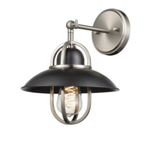 Peggy'S Cove 1-Light Wall Sconce in Graphite and Satin Nickel
