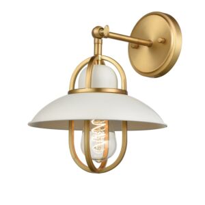 DVI Peggy'S Cove 1-Light Wall Sconce in Matte White and Venetian Brass