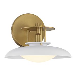 Savoy House Gavin 1 Light Wall Sconce in White with Warm Brass Accents