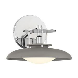 Gavin 1-Light Wall Sconce in Gray with Polished Nickel Accents