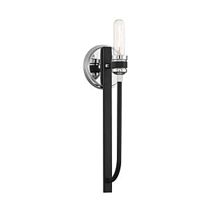 Kenyon 1-Light Wall Sconce in Kenyon Black with Chrome