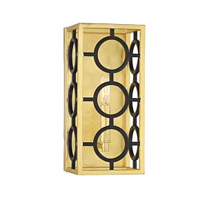 Kirsch 1-Light Wall Sconce in Matte Black with True Gold