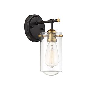 Savoy House Clayton 1 Light Wall Sconce in English Bronze and Warm Brass