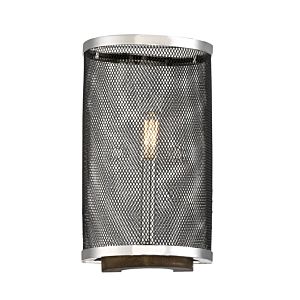 Savoy House Valcor 1 Light Sconce in Polished Nickel w/ Graphite & Wood accents