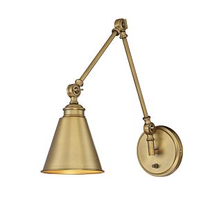 Savoy House Morland 1 Light Adjustable Wall Sconce in Warm Brass