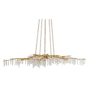Aviva Stanoff 10-Light Chandelier in Washed Lucerne Gold with Natural