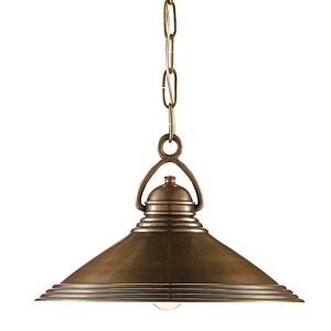 Currey & Company 9 Inch Weybright Pendant in Vintage Brass