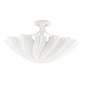 Currey & Company 3 Light Hadley Ceiling Light in Gesso White