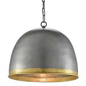 Currey & Company 15" Matute Pendant in Pewter and Polished Brass