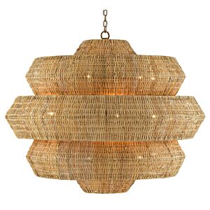 Antibes 18-Light 18 Light Chandelier in Khaki with Natural