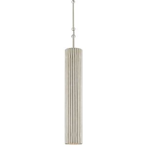 Penfold 1-Light LED Pendant in Contemporary Silver Leaf with Painted Contemporary Silver