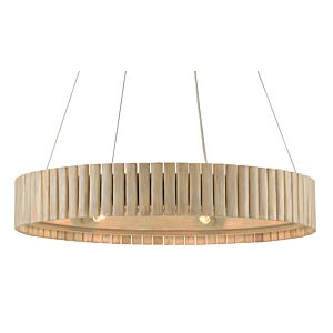 Tetterby 6-Light Chandelier in Light Taupe with Smokewood