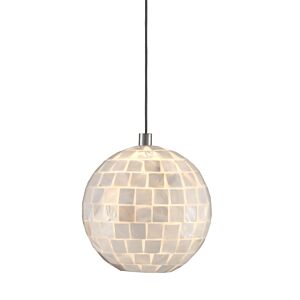Finhorn 1-Light Pendant in Painted Silver with Pearl