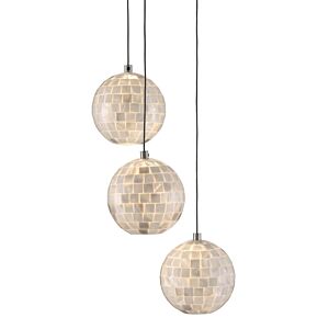 Finhorn 3-Light Pendant in Painted Silver with Pearl