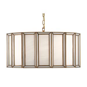 Daze 3-Light Pendant in Antique Brass with White