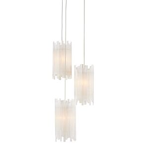 Escenia 3-Light Pendant in Natural with Painted Silver