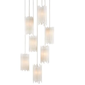 Escenia 7-Light Pendant in Natural with Painted Silver