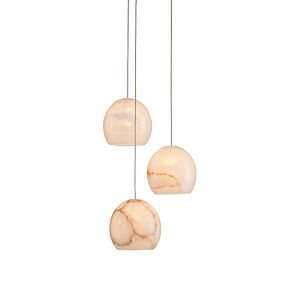 Lazio 3-Light Pendant in Natural with Painted Silver