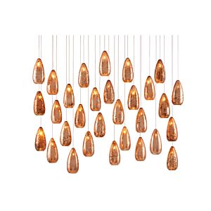 Rame 30-Light 30 Light Pendant in Copper with Silver with Painted Silver