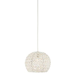 Piero 1-Light Pendant in White with Painted Silver